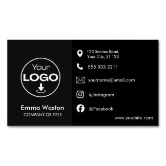 Business Card | Custom Logo Icons Modern Black