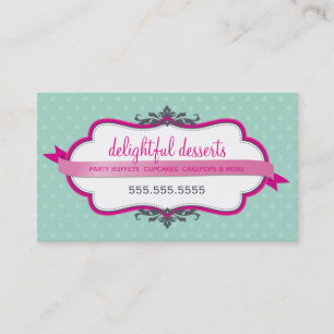 BUSINESS CARD cute stylish pink pale mint green