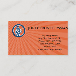 Business card Davy Crockett American Frontiersman
