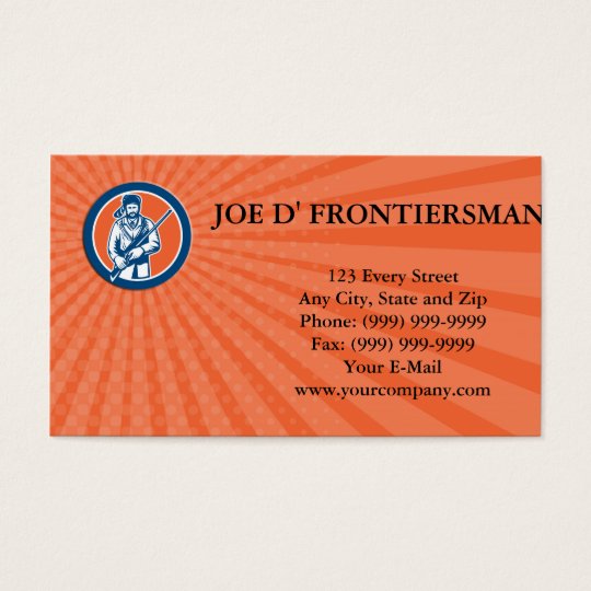 Business card Davy Crockett American Frontiersman
