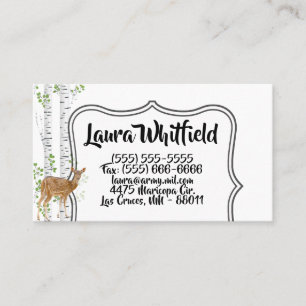 Business Card Deer Doe Buck Forest Woodland Huntin