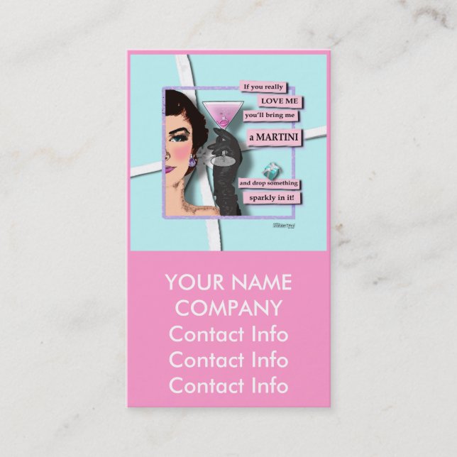 Business Card - Diamonds & Martinis (Front)