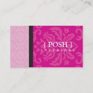 BUSINESS CARD :: divinely damask fuschia pink