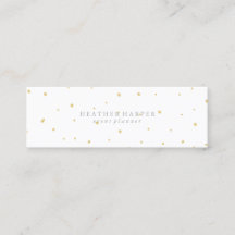 Business Card - Dots Gold White