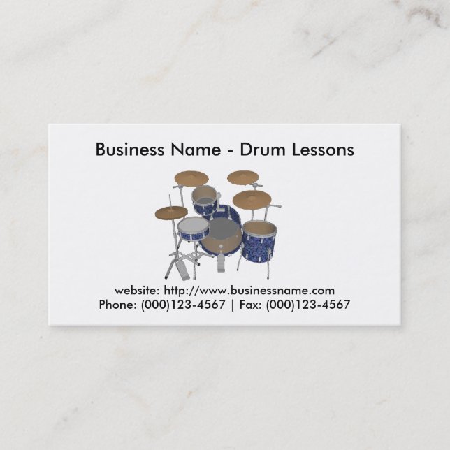 Business Card: Drum Lessons Business Card (Front)
