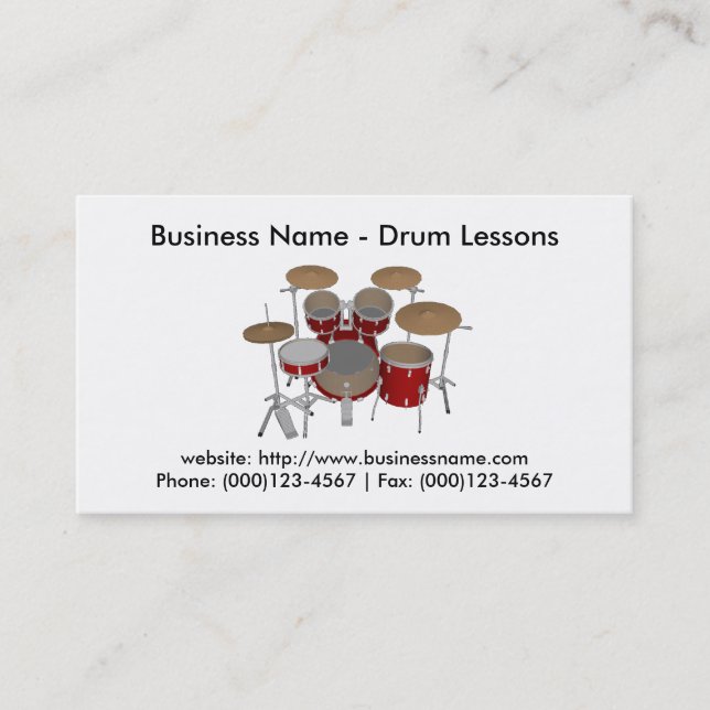 Business Card: Drum Lessons Card (Front)