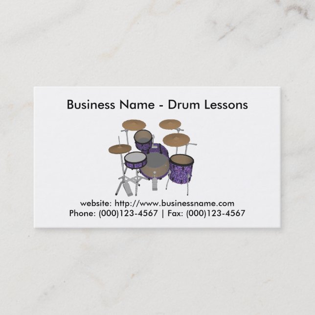 Business Card: Drum Lessons Card (Front)