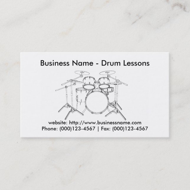 Business Card: Drum Lessons Card (Front)