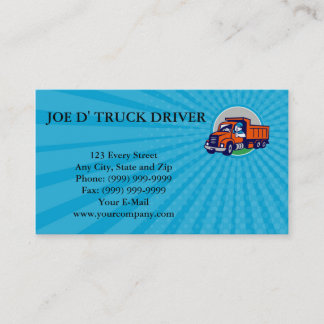 Business card Dump Truck Driver Thumbs Up Circle C