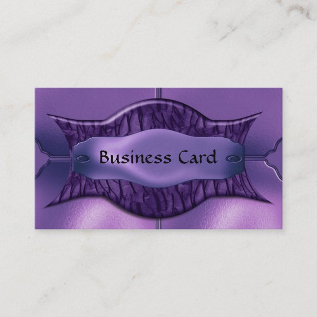Business Card Elegant African Purple Metal (Front)