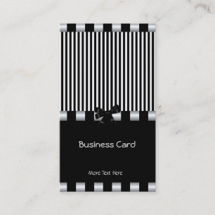 Business Card Elegant Art Deco Black White Silver