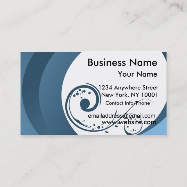 Business Card Elegant Blue (Front)
