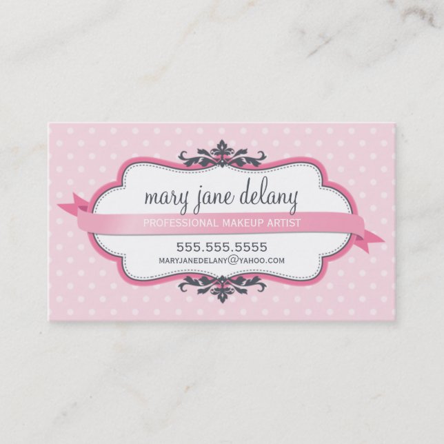 BUSINESS CARD elegant bold pink pastel baby (Front)