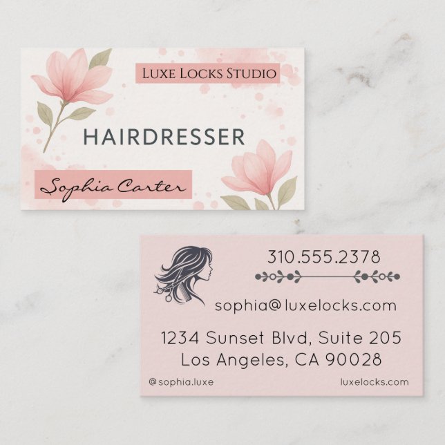 Business Card Elegant Double-Sided Horizontal  (Front/Back)