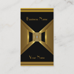 Business Card Elegant Gold Black Jewel