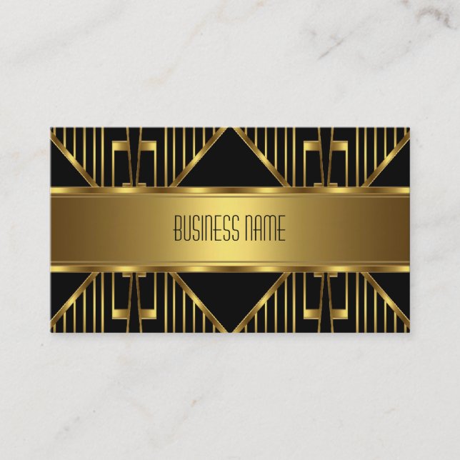 Business Card Elegant Gold on Black (Front)
