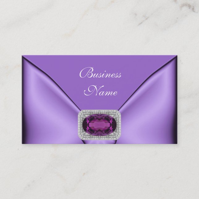 Business Card Elegant Mauve Purple Jewel (Front)