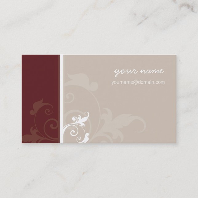 BUSINESS CARD elegant modern foliage (Front)