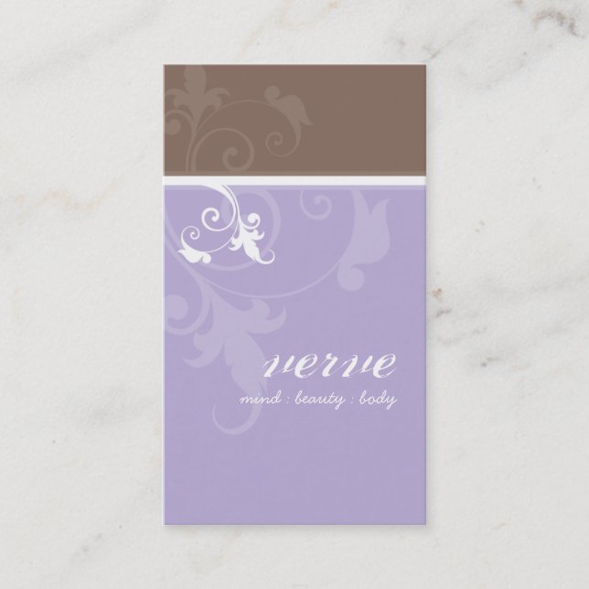 BUSINESS CARD elegant verve foliage lilac mocha (Front)