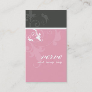 BUSINESS CARD elegant verve foliage pink grey
