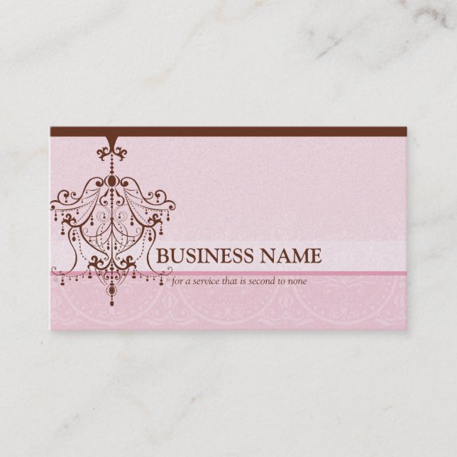 BUSINESS CARD elegant vintage chandelier (Front)