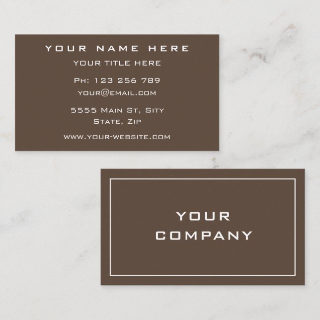 Business Card Example with Custom Colour and Fonts (Front/Back)