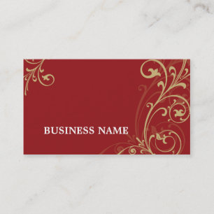 BUSINESS CARD fabulous elegant flourish red gold