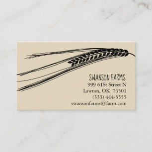 Business Card Farm Wheat Theme