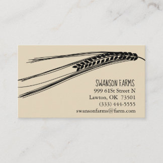 Business Card Farm Wheat Theme