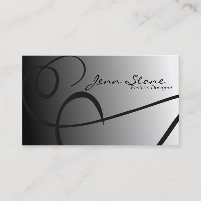 Business Card - Fashion Designer - Fancy Swirl (Front)
