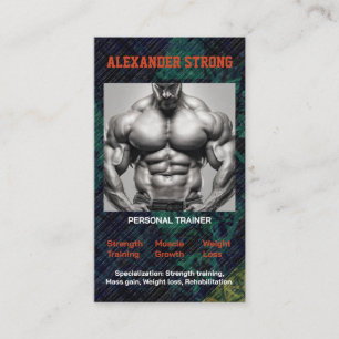 Business card fitness trainer body building gym