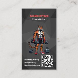 Business card fitness trainer body building gym