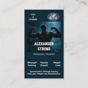 Business card fitness trainer body building gym