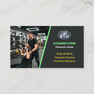 Business card fitness trainer body building gym
