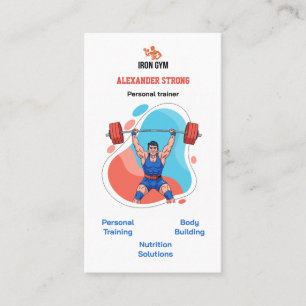 Business card fitness trainer body building gym