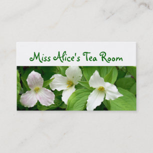 BUSINESS CARD, Floral, "Three Trillium" , photog. Card