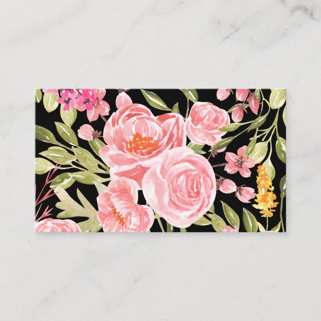 Business Card - Floral watercolor print (Front)