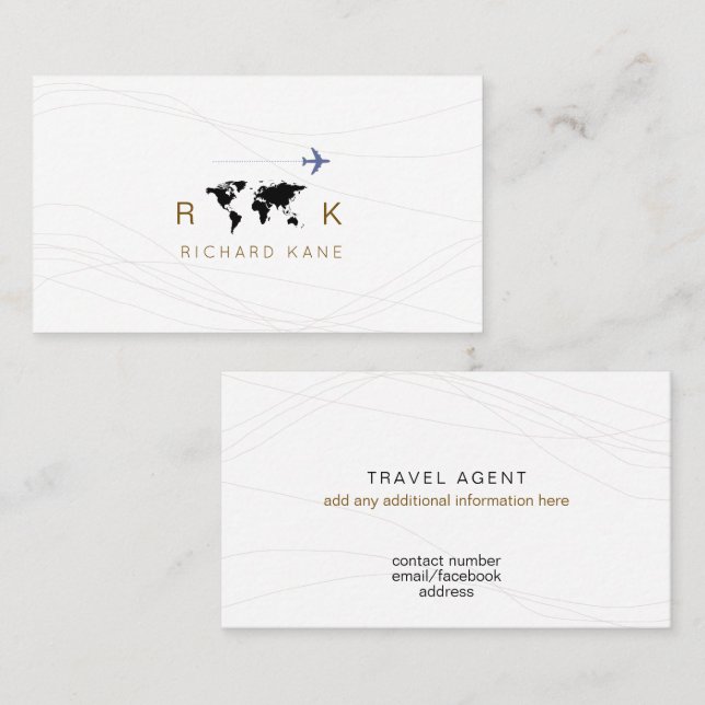 business card for a travel agent (Front/Back)
