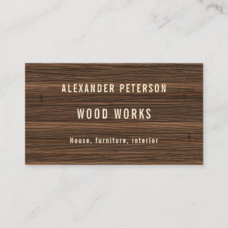 Business card for a working with wood.