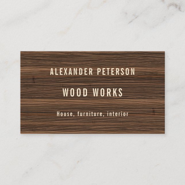Business card for a working with wood. (Front)
