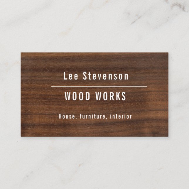 Business card for a working with wood. (Front)