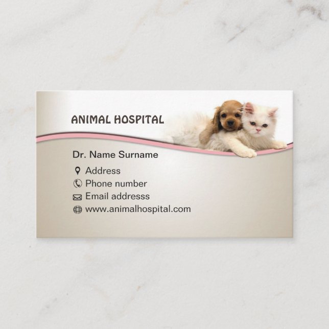 business card for animal hospital doctor (Front)