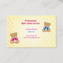 Business card  for Baby sitters