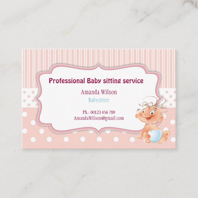 Business card  for Baby sitters (Front)
