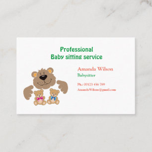 Business card  for babysitter & childcare