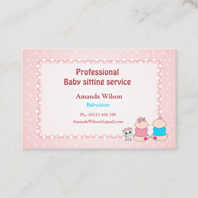 Business card  for babysitting service (Front)