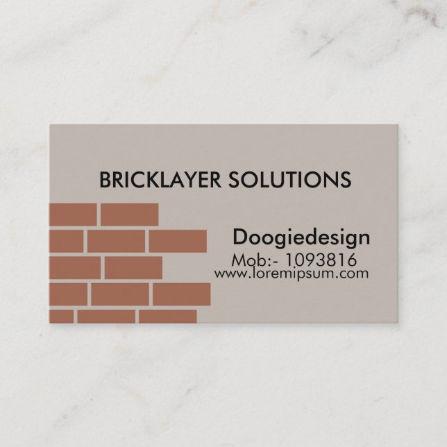 Business card for bricklayer company (Front)