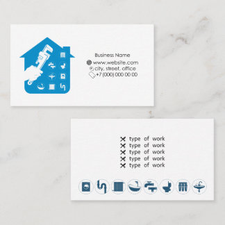 Business card for carrying out plumbing work