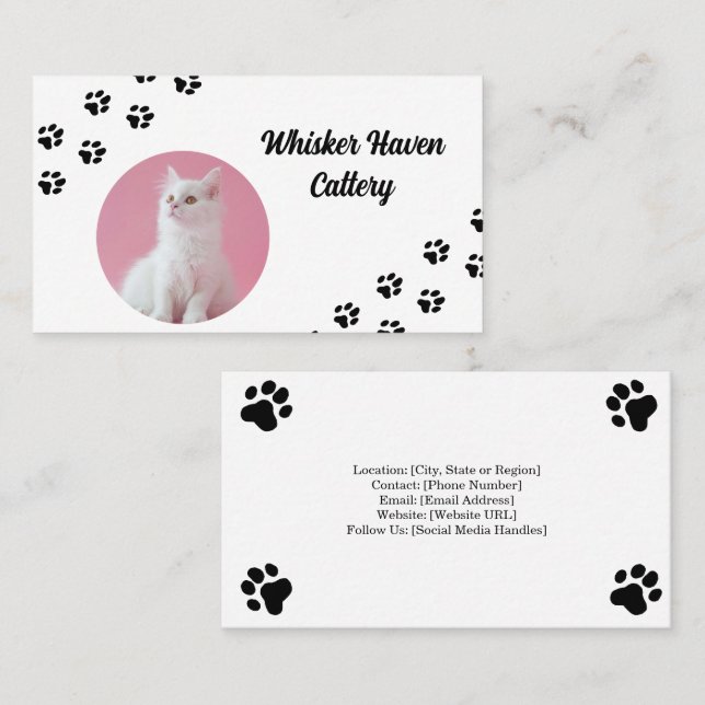 Business Card for Cattery (Front/Back)