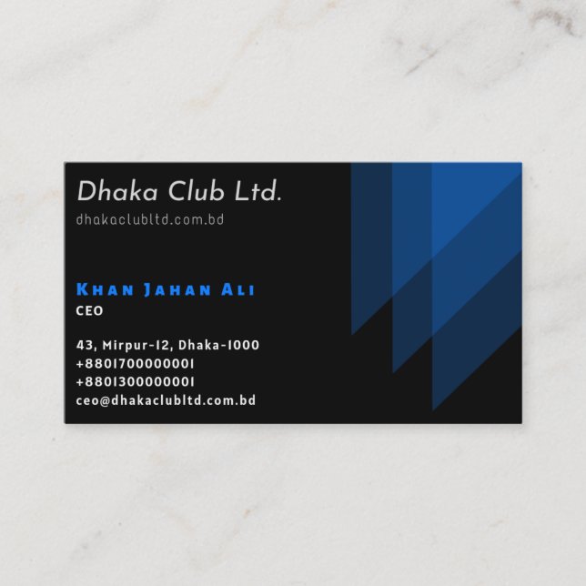 Business Card for CEO (Front)